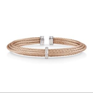 Alor rose gold w pave diamond bracelet